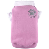 Fleece pullover for dogs, paw, pink