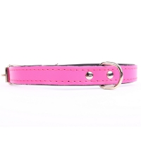 Leather collar basic Pink Black 25x1,2